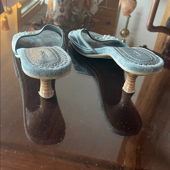 FIONI Clothing Teal Embellished Sandals - Picture 5 of 5